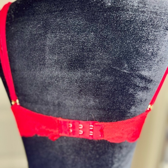 Victoria’s Secret DREAM ANGELS Lace Push-Up Bra, Red Lace and Silk, Sz 34B - Picture 9 of 9